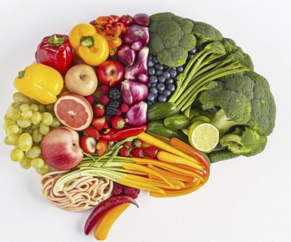 human brain with fruit and vegetables in the centre, in the style of concept art, exacting precision, lightbox, silhouette figures, --ar 3:2 --style raw --v 6 Job ID: a9adf76e-6c30-4d1e-b0f4-1e2bbf75b872
